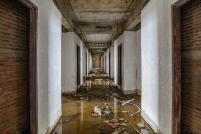 Flooded Interior Before Restoration